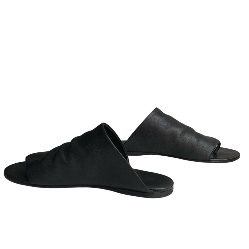 MARSELL | Black Flat Slide ‘Arsella’ Leather Thong Sandals Size 37.5 Italy - Picture 7 of 11